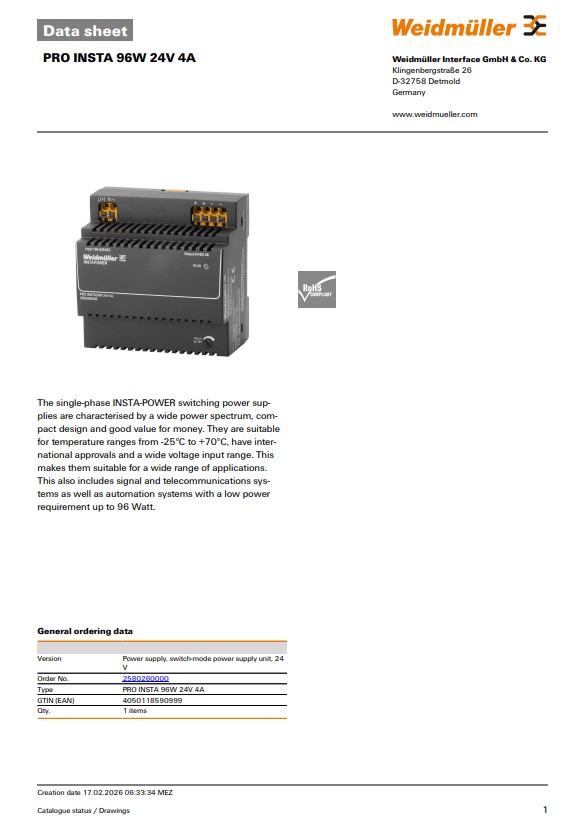Product Datasheet